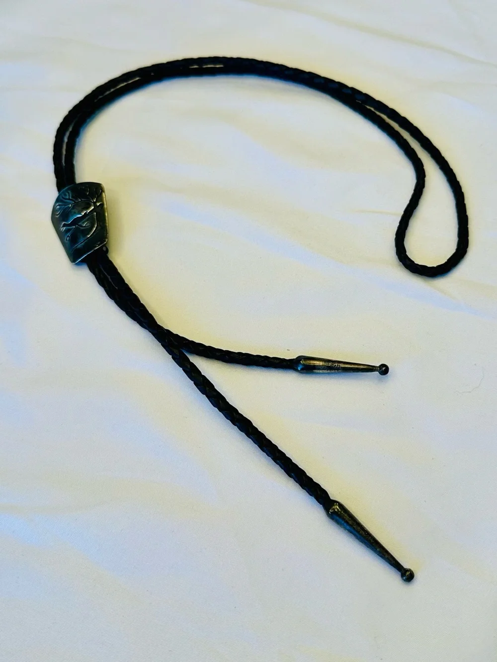 Vintage Sterling Silver Hopi Roadrunner & Tree Bolo Tie